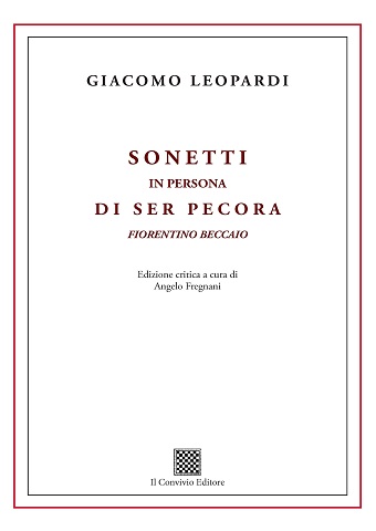 Copertina di Sonetti in persona di Ser Pecora Fiorentino Beccaio. Edizione critica